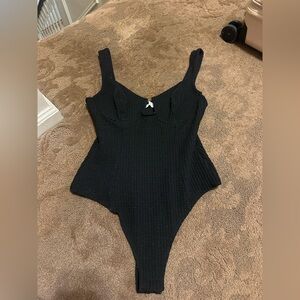 ASTR Black Ribbed Bodysuit